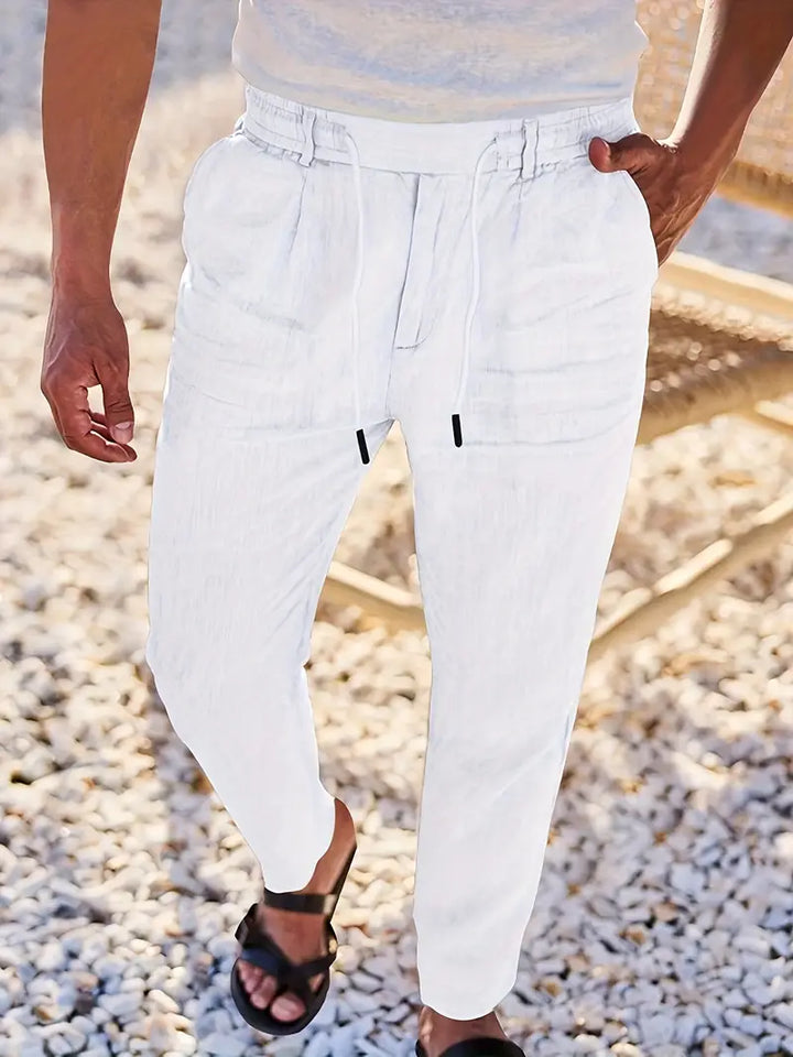 Nichols - Pantaloni Larghi In Lino Con Coulisse