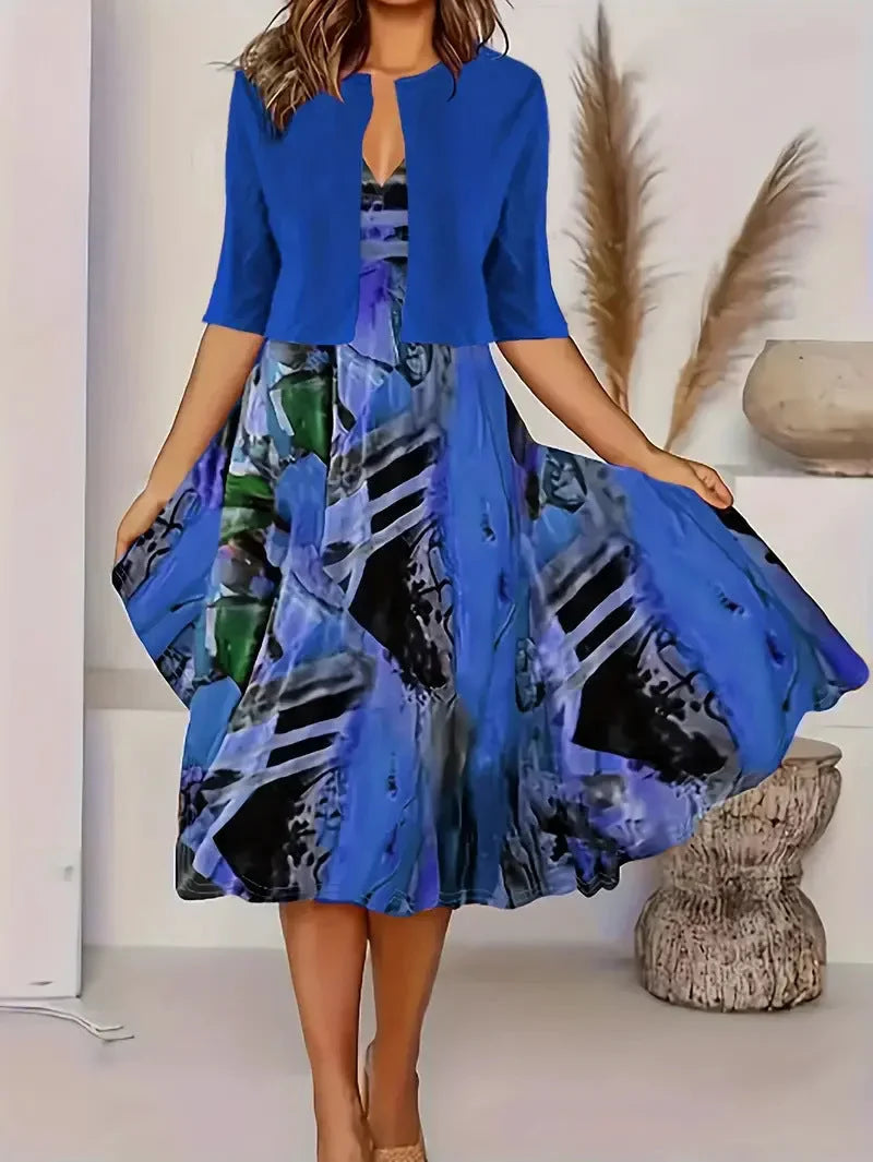 Vainoana - Elegante Completo a Due Pezzi Con Gonna Lunga