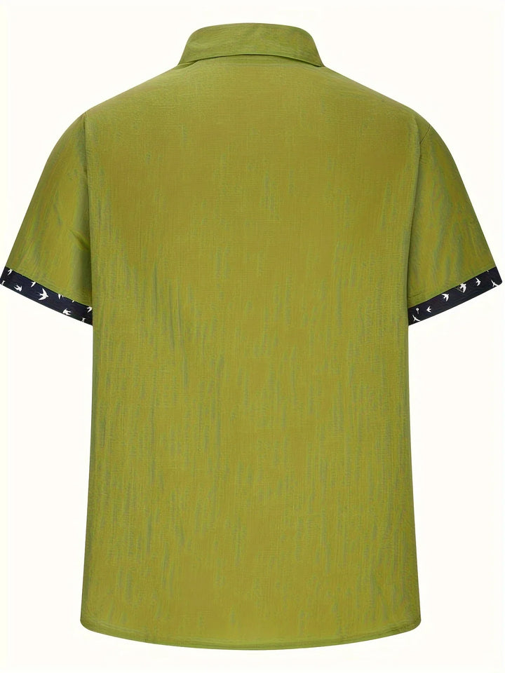 Trofim - Elegante Camicia Con Stampa Uccellino