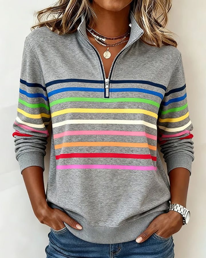 Uschi - Elegante Maglione Con Zip a Un Quarto