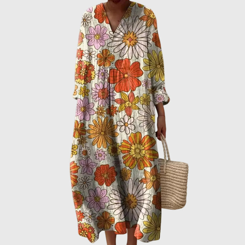 Elyana - Abito Midi Oversize Con Scollo a V