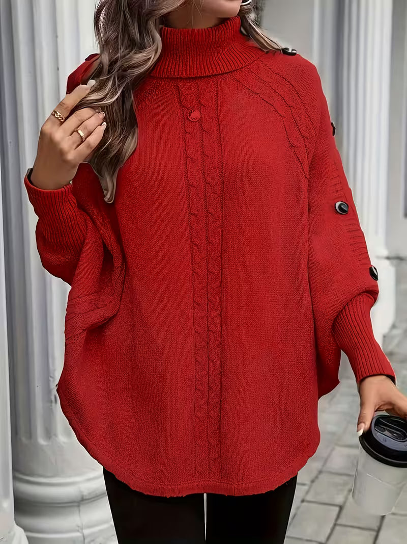 Lolana - Maglione a Collo Alto Con Stile Intrecciato
