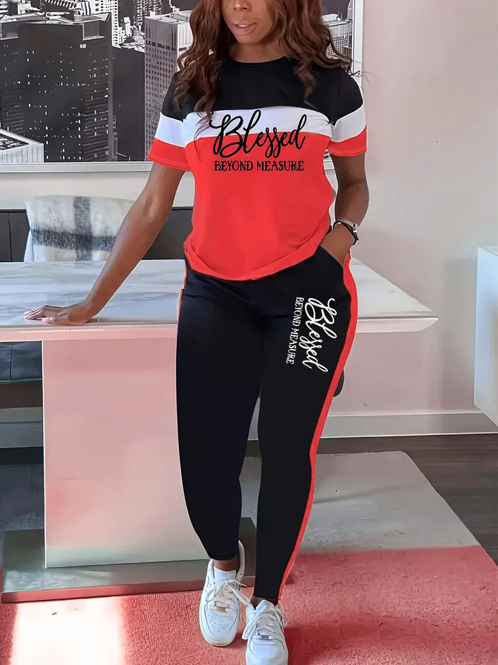 Fotini - Abito Sportivo Casual Estivo Alla Moda A Contrasto Colorato