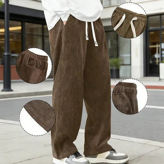 Warren - Pantaloni a Gamba Larga Con Coulisse E Tasche