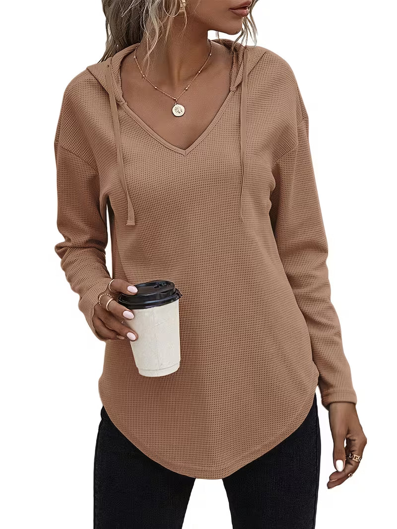 Heydi - Felpa Con Cappuccio Maniche Lunghe e Orlo Arrotondato