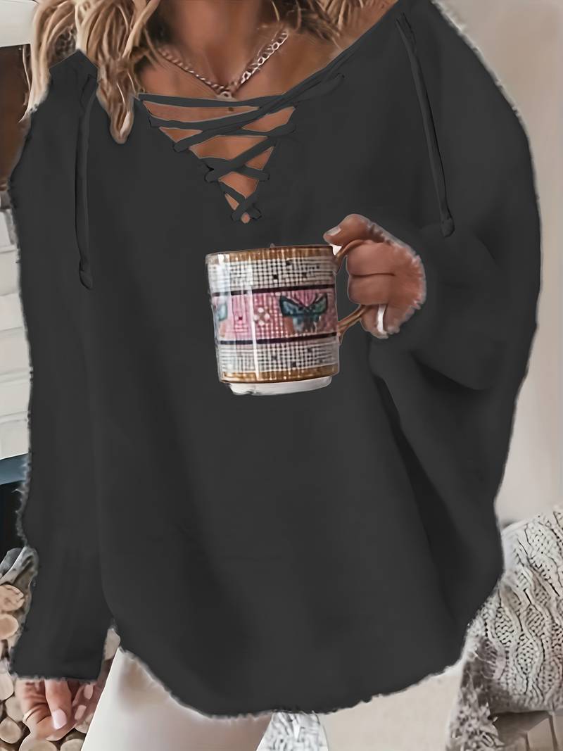 Callahan - Maglione Casual a Maniche Lunghe Con Scollo a V