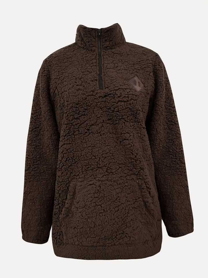 Willemien - Felpa Con Zip In Pile a Maniche Lunghe