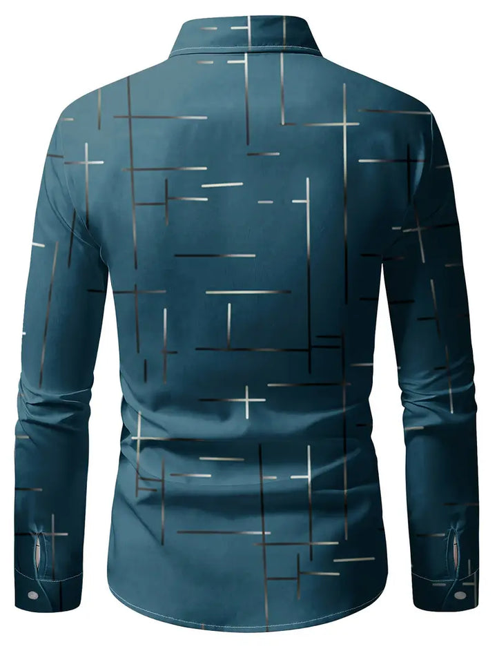 Nerio - Camicia a Maniche Lunghe Con Stampa Geometrica