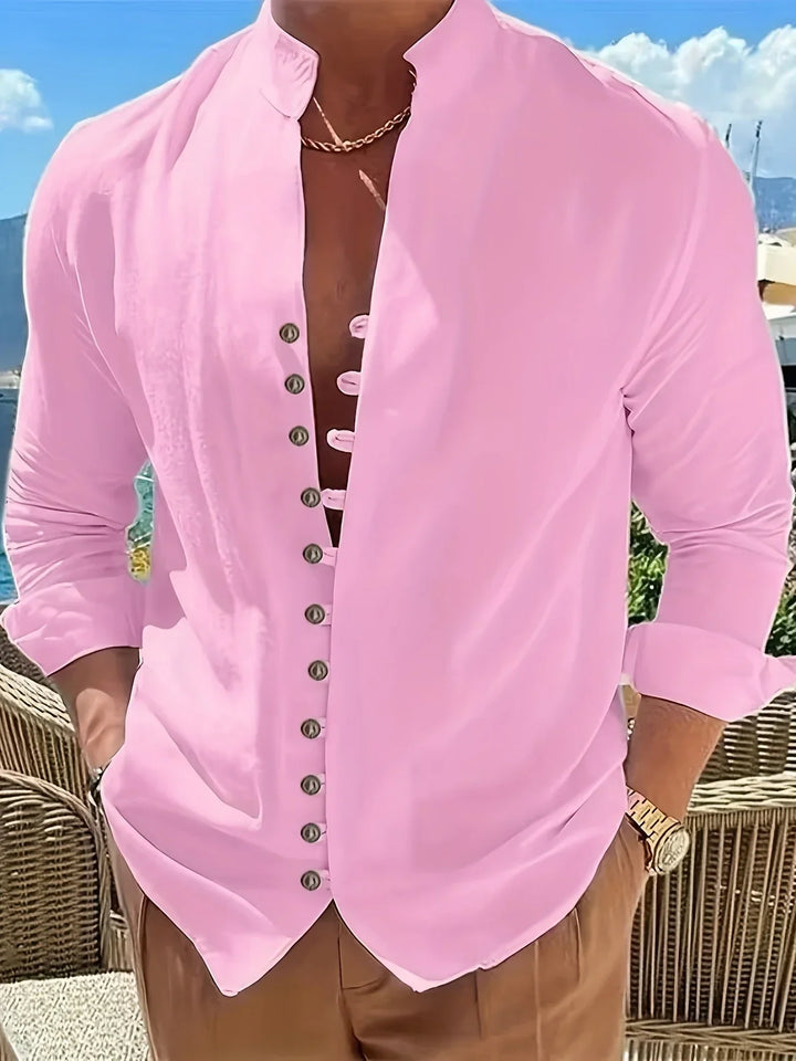 Shayne - Camicia Leggera In Cotone E Lino Con Maniche Lunghe