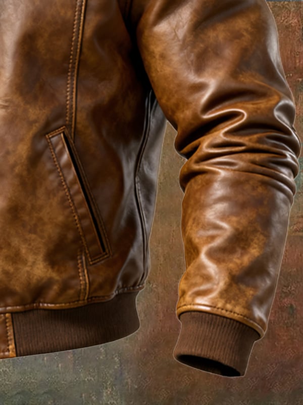 Alessandro - Giacca Casual In Pelle Con Maniche Lunghe