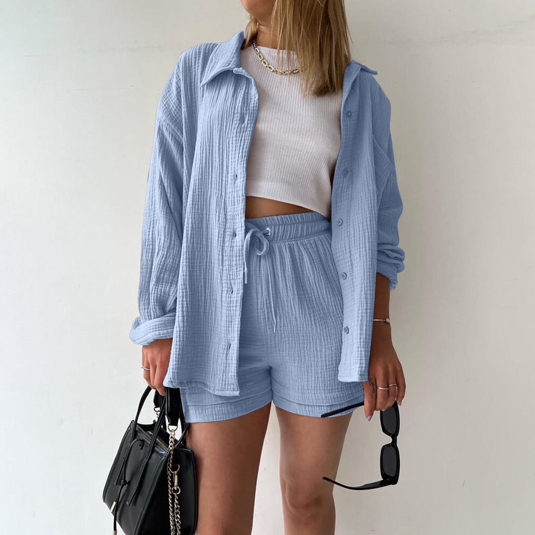 Katelyn - Due Pezzi In Cotone Camicia E Pantaloncini