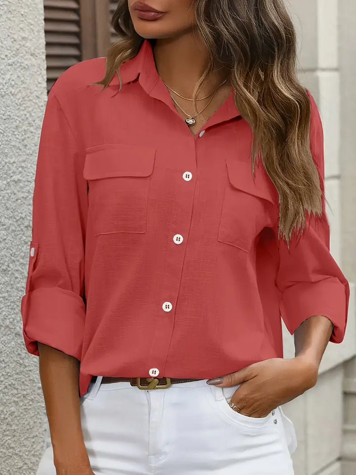 Athena - Camicia In Cotone Con Tasche Frontali