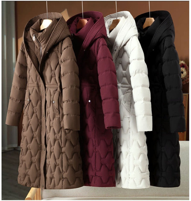 Branimira - Cappotto Lungo In Piuma Con Cappuccio