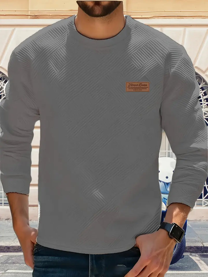 Malinga - Felpa Casual Con Motivo Geometrico e Maniche Lunghe