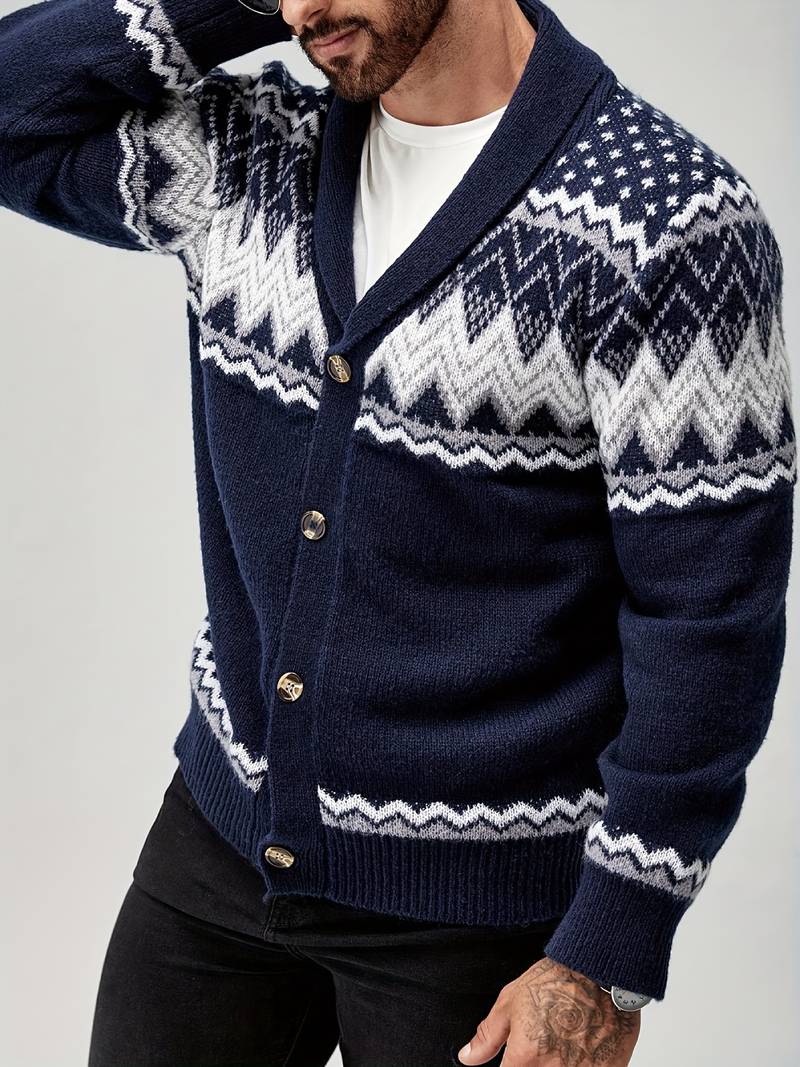 Elroy - Maglione Casual Con Motivo Geometrico