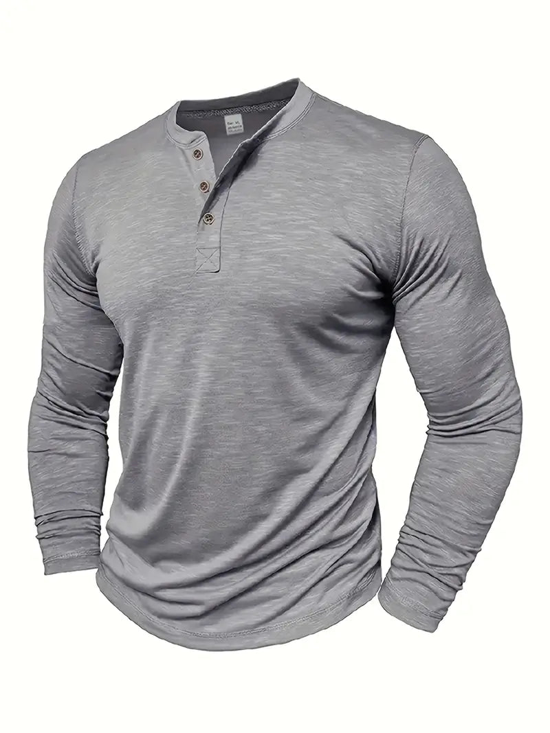 Randell - T-Camicia Casual a Maniche Lunghe