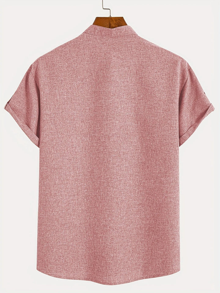 Elliott - Elegante Camicia a Maniche Corte Con Collo Alto