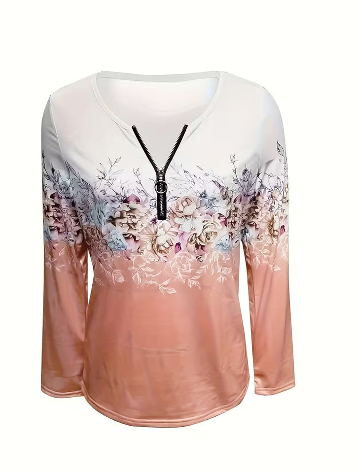 Tishna - Top Con Elegante Stampa Grafica Floreale