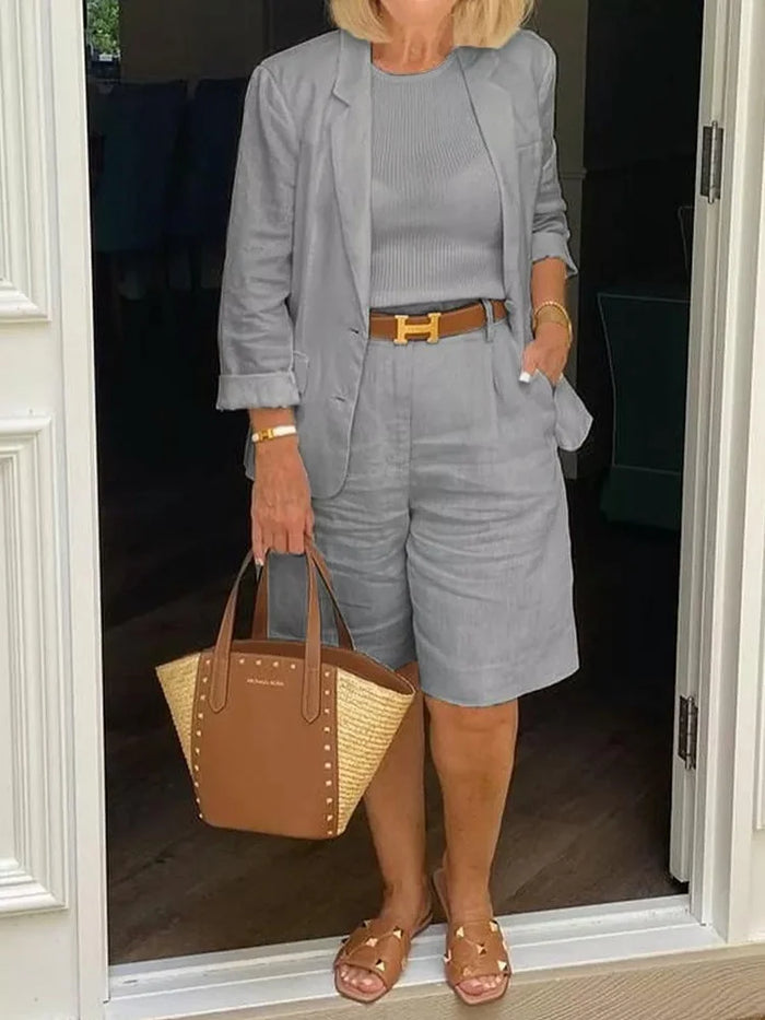 Leontina - Completo Casuale Con Blazer e Pantaloncini