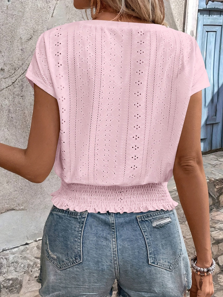 Delores - Elegante Maglietta Con Scollo A V E Maniche A Pipistrello