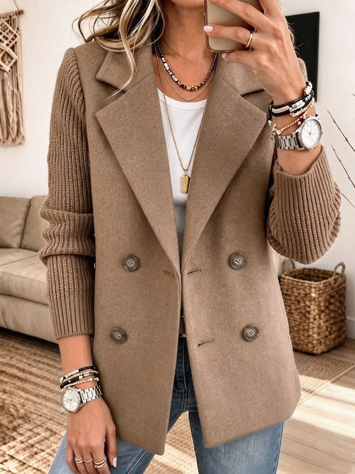 Winchell - Giacca Autunnale Alla Moda Con Maniche Lavorate a Maglia