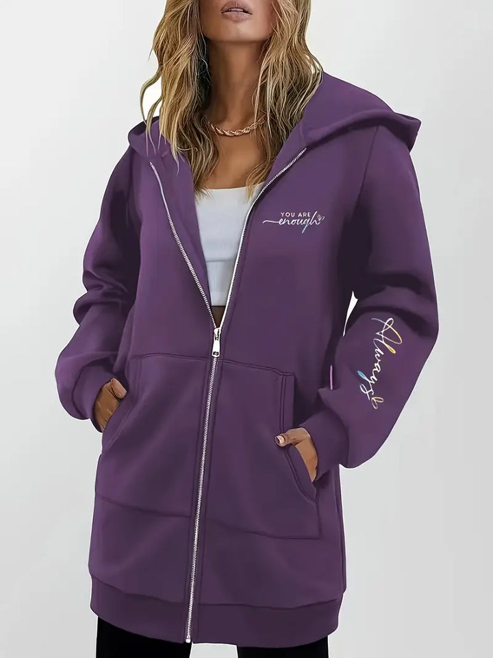 Angeleen - Giacca Con Cappuccio e Zip Con Stampa Geometrica