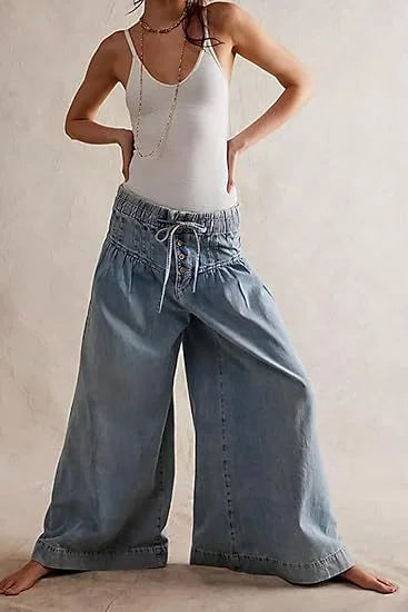 Karatza - Jeans Eleganti a Gamba Larga e Morbida