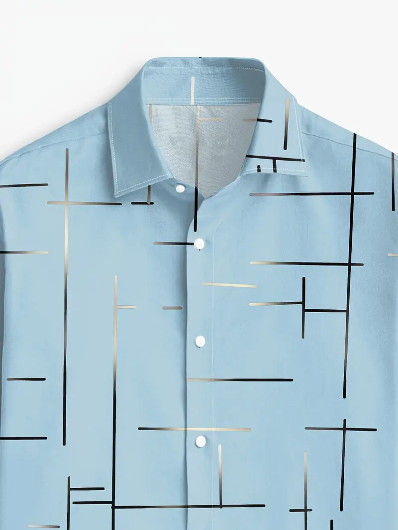 Nerio - Camicia a Maniche Lunghe Con Stampa Geometrica