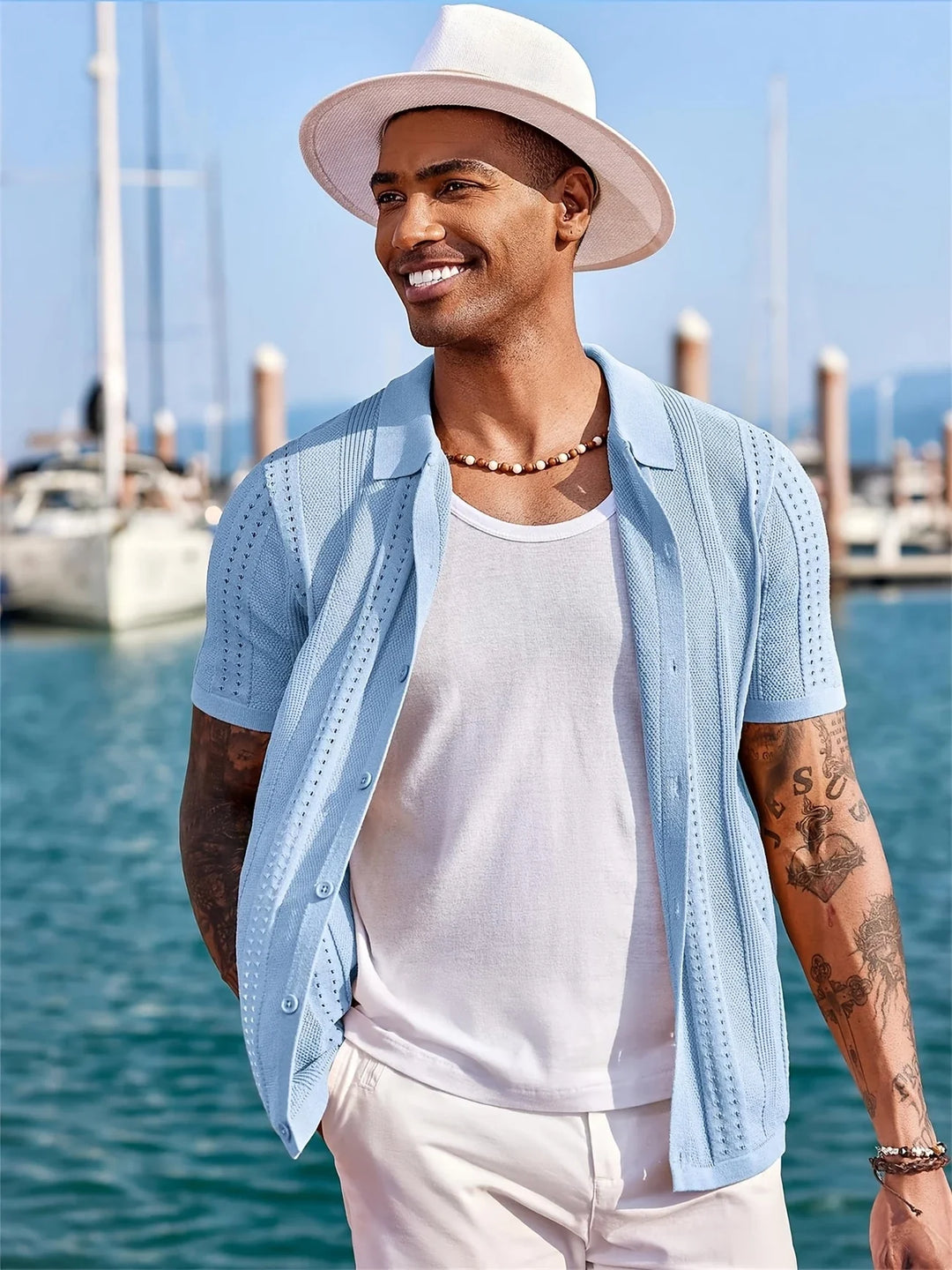 Semyon - Camicia Lavorata A Maglia Con Motivo Intricato Alla Moda