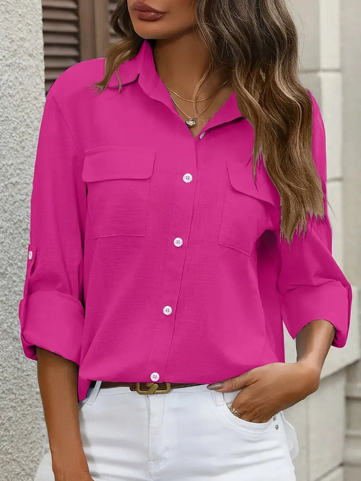 Athena - Camicia In Cotone Con Tasche Frontali