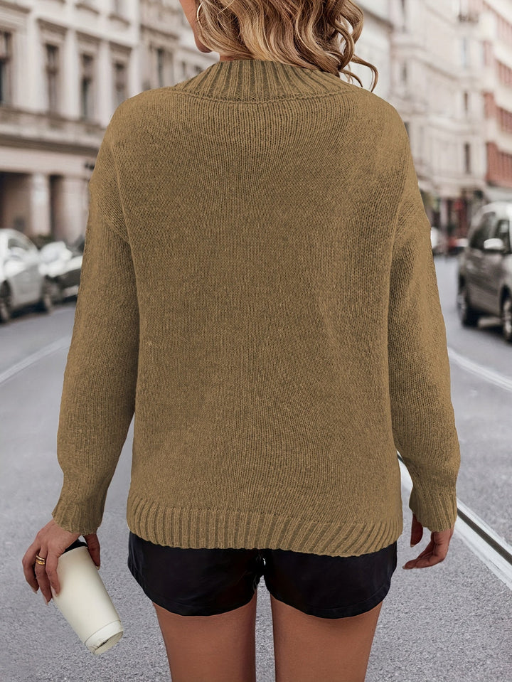 Chrystel - Maglione Con Motivo a Cuore e sScollo a V