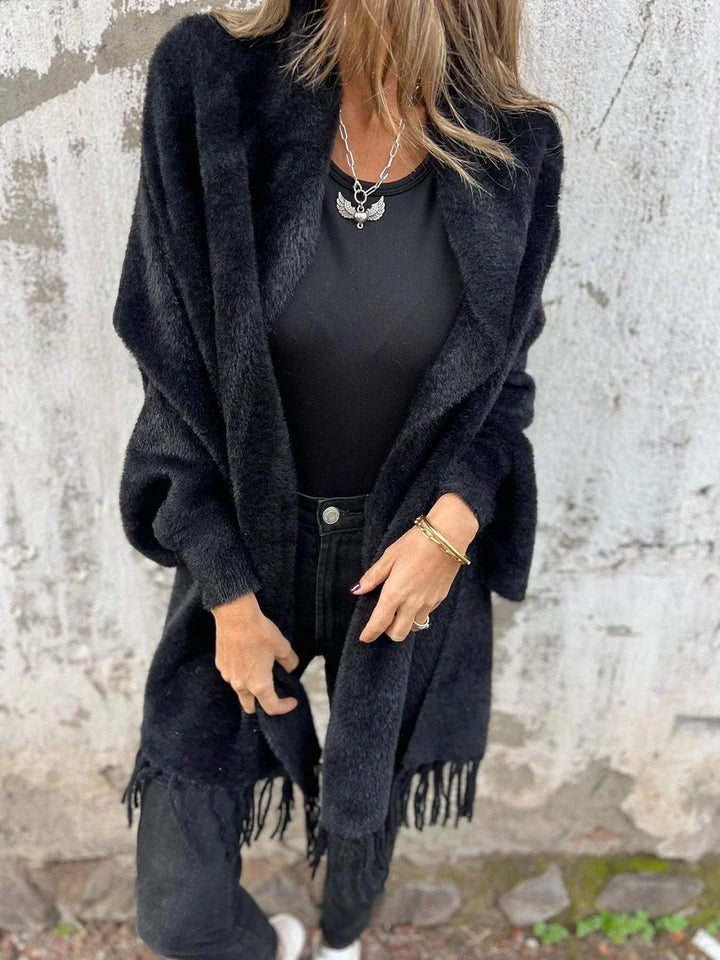 Ellyse - Cappotto Con Frange e Maniche Lunghe