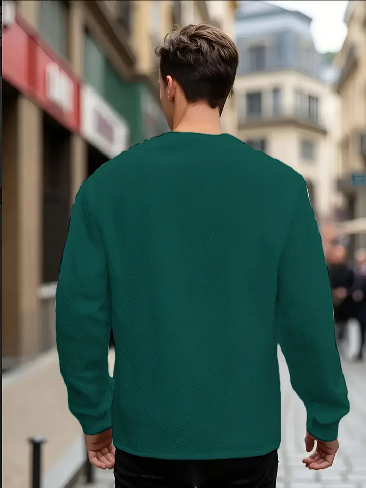 Malinga - Felpa Casual Con Motivo Geometrico e Maniche Lunghe