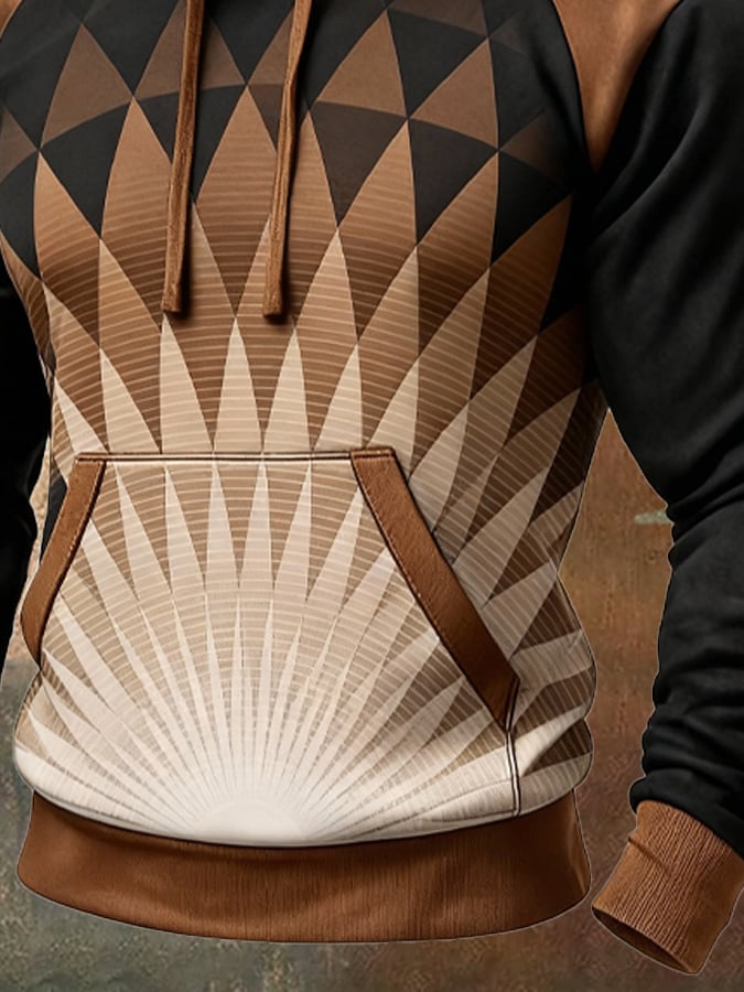 Nicholls - Felpa Casual a Maniche Lunghe Con Stampa a Blocchi di Colore