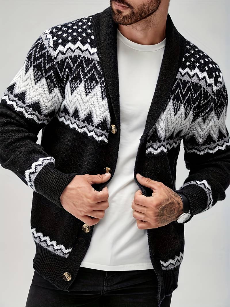 Elroy - Maglione Casual Con Motivo Geometrico