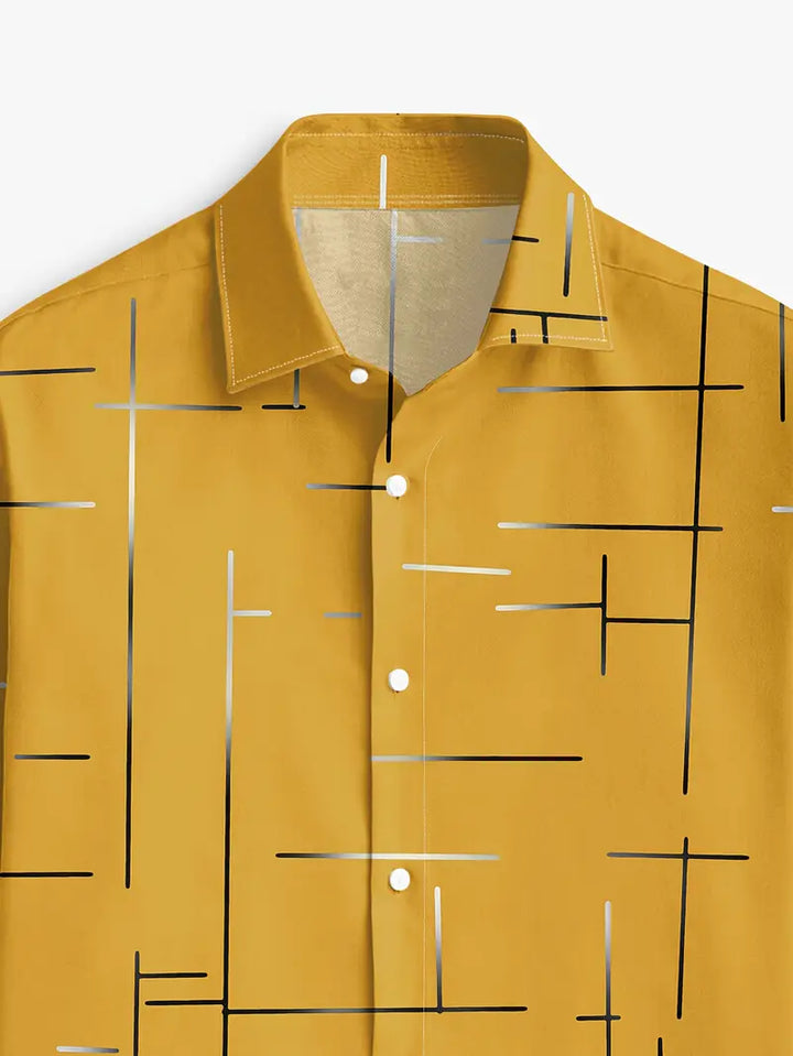 Nerio - Camicia a Maniche Lunghe Con Stampa Geometrica