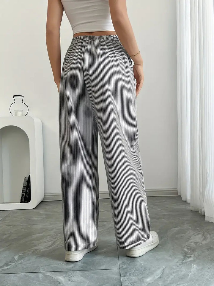 Alina - Elegante Pantalone A Righe Con Tasche