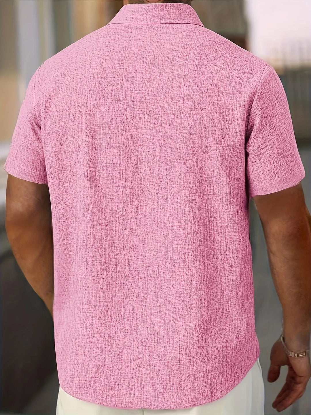 Dwight - Camicia Leggera In Misto Lino A Maniche Corte