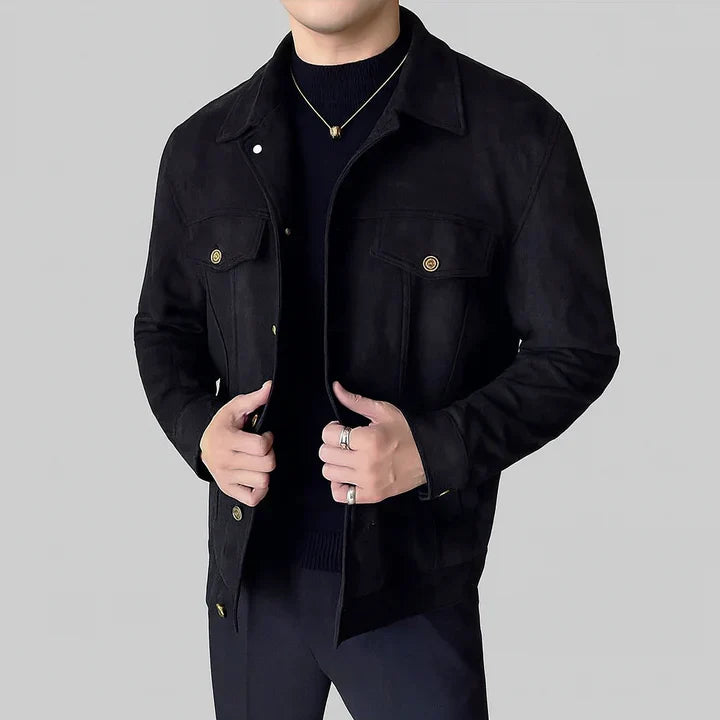 Davila - Elegante Giacca in Pelle Scamosciata a Maniche Lunghe