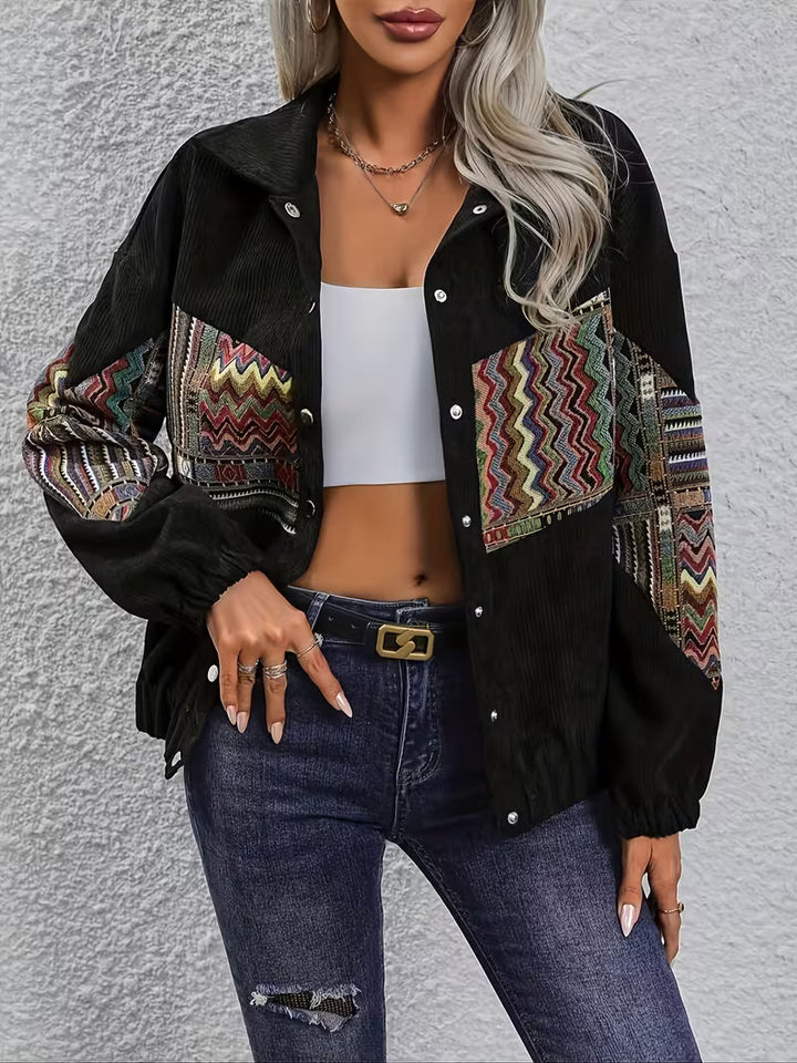 Denyque - Giacca Con Patchwork Geometrico Multicolore e Revers