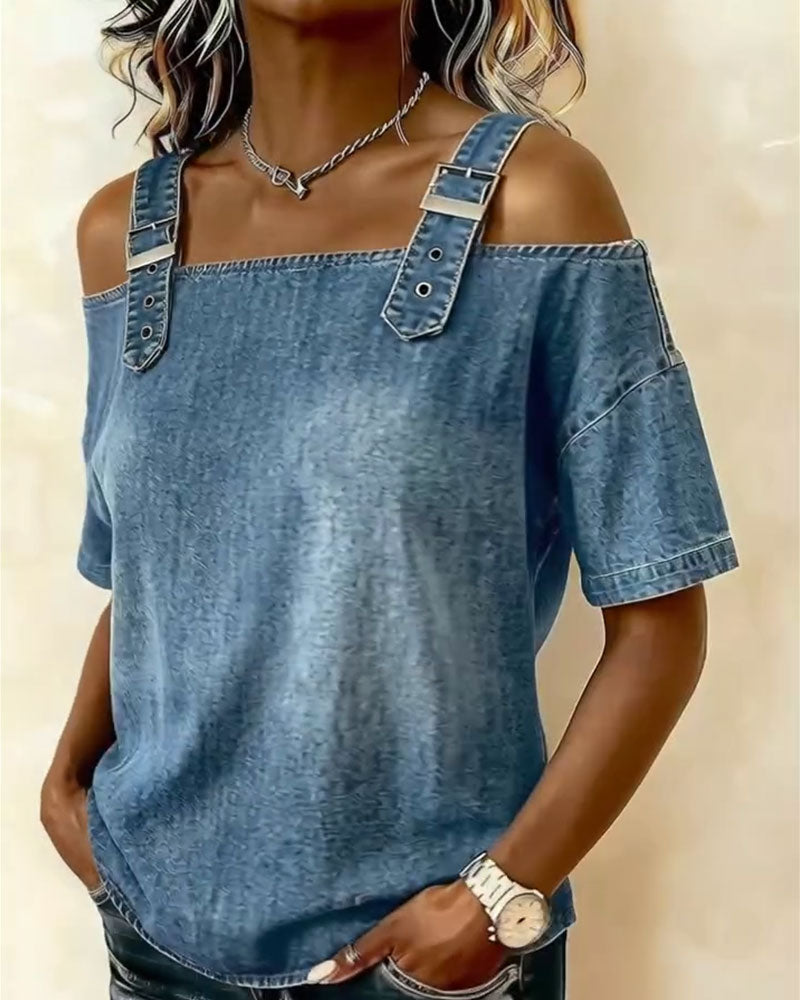 Yamara - Camicia in Denim Senza Maniche