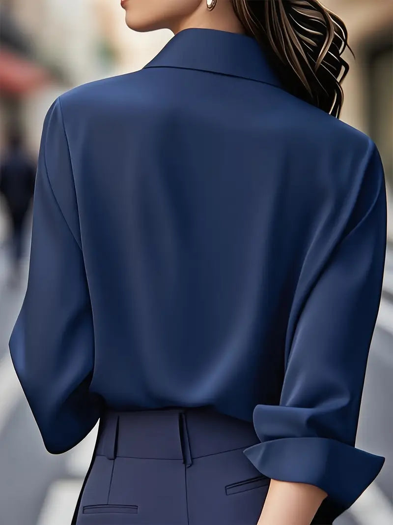 Amiliana - Elegante Camicia a Maniche Lunghe ConBottoni