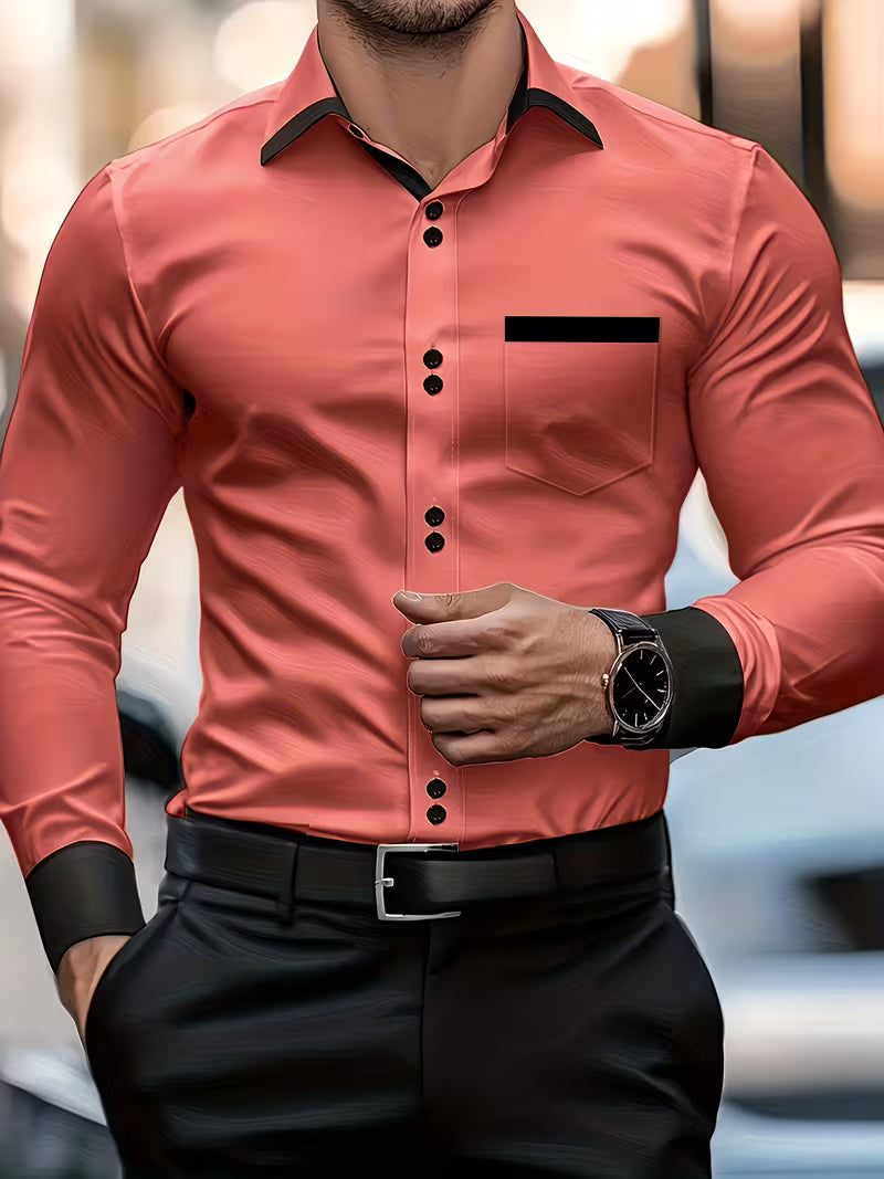 Zigmas - Elegante Camicia a Maniche Lunghe Con Bottoni