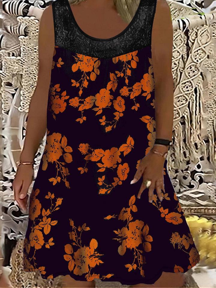 Samudri - Abito lungo Senza Maniche e Dal Taglio Ampio Con Scollo Rotondo