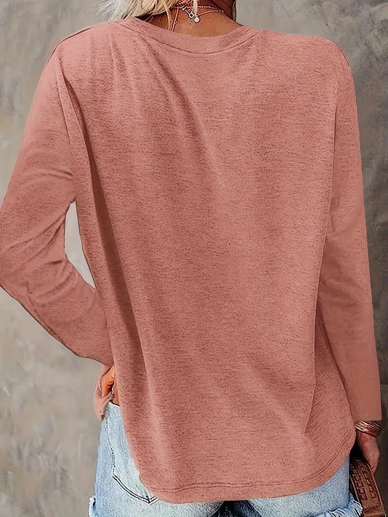 Levine - Elegante Top a Tunica Con Maniche Lunghe e Stampa Girasole