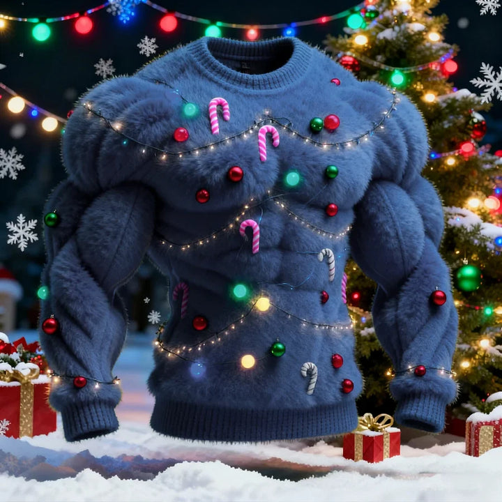 Nissanka - Elegante Maglione Natalizio a Maniche Lunghe Con Motivo ad Albero di Natale