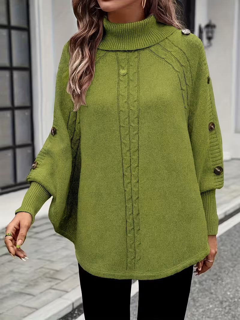 Lolana - Maglione a Collo Alto Con Stile Intrecciato