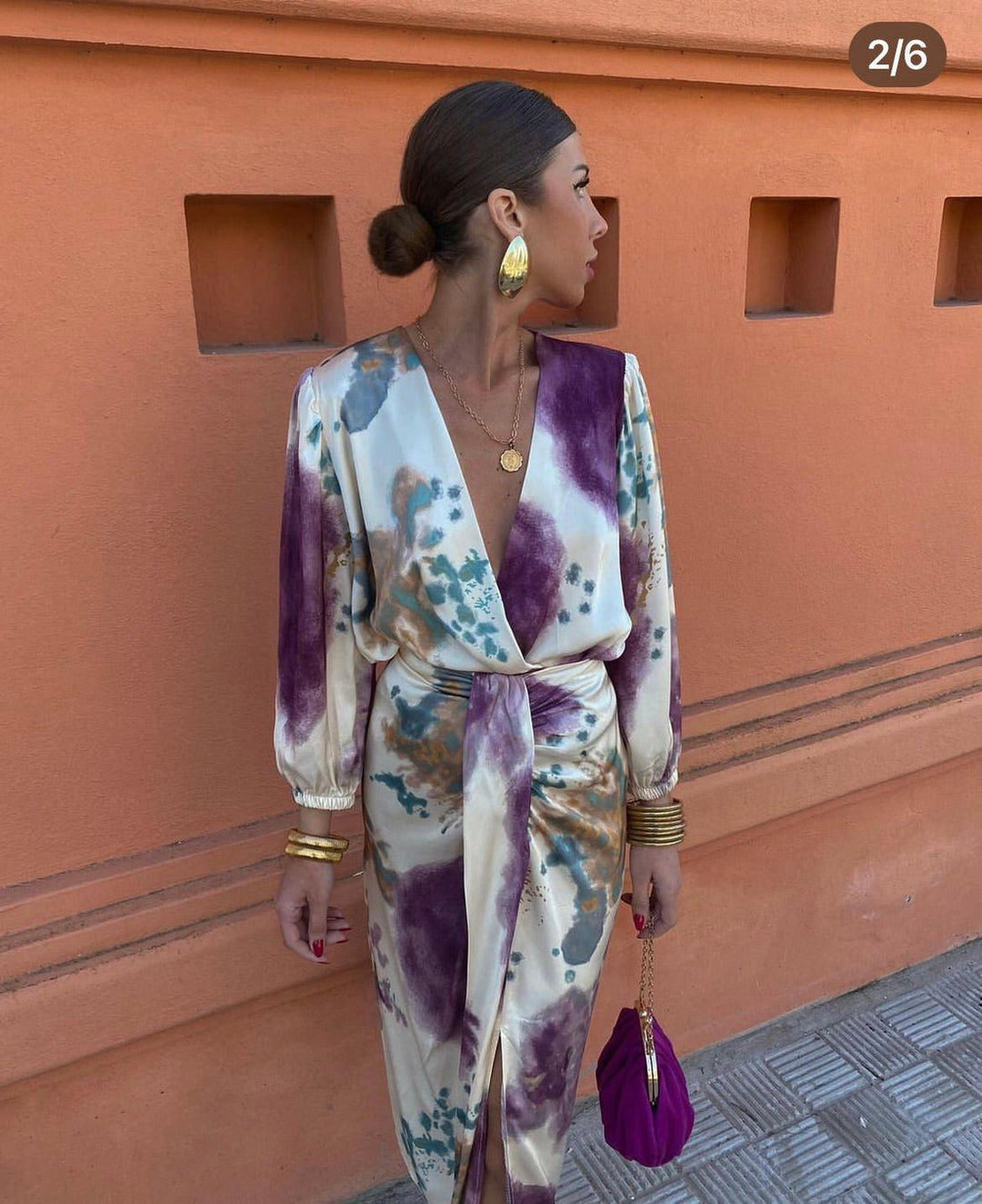 Goizane - Elegante Abito Floreale Con Scollo a V