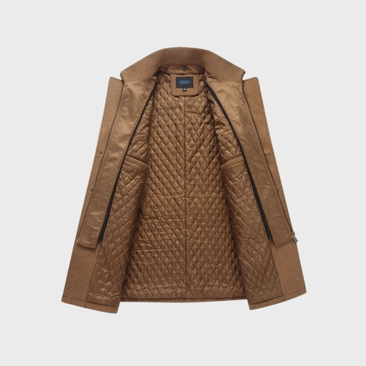 Sabron - Cappotto Trapuntato In Lana Con Zip Frontale