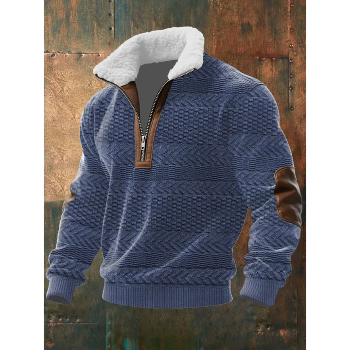 Ibrahima - Maglione In Pile Con Collo Alto e Zip